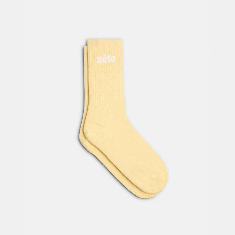 Chaussettes en coton bio Jaune pâle - Image 2