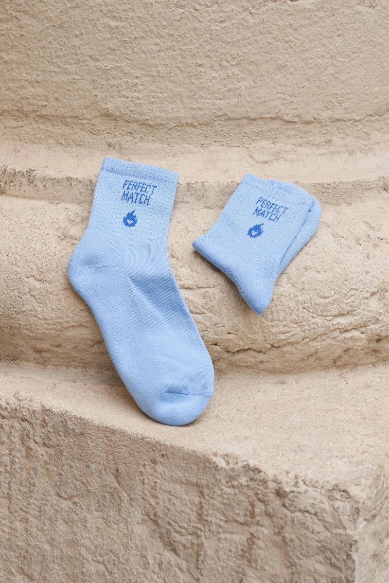 Chaussettes unisexes bleu clair - Perfect Match - Image 3