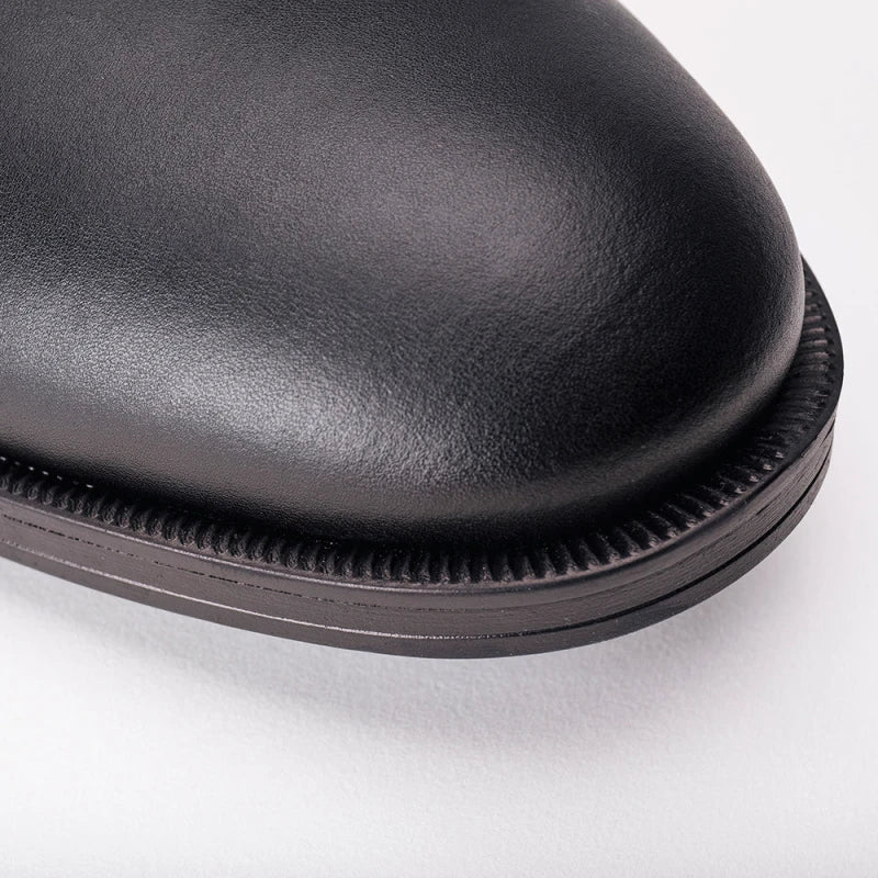 Chaussure pour homme en Cuir Vegan Noir - Fait Main - Image 4