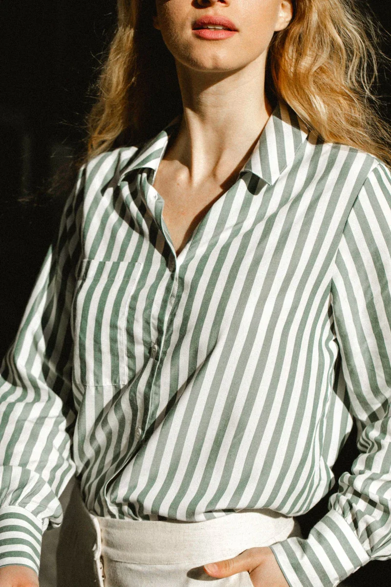 Chemise ample à rayures vertes - Kauri - Image 5