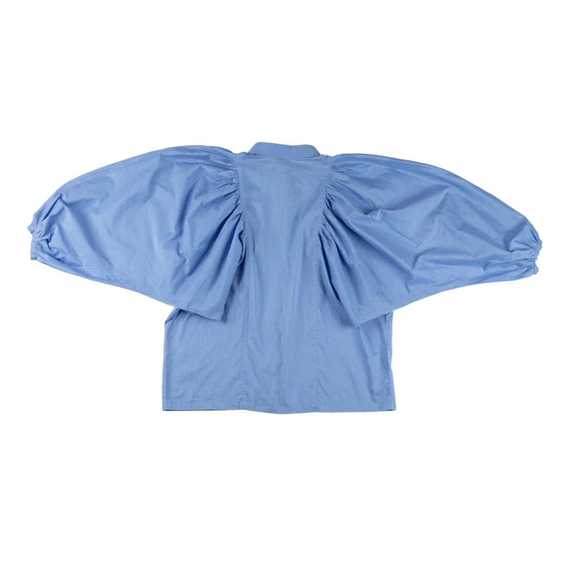 Chemise bleu upcyclée et fabriquer en France - Image 5