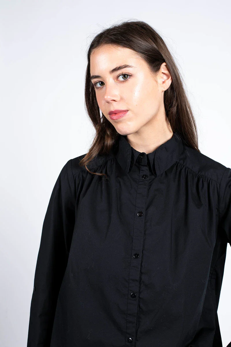 Chemise noir en coton bio certifiée GOTS - Image 10