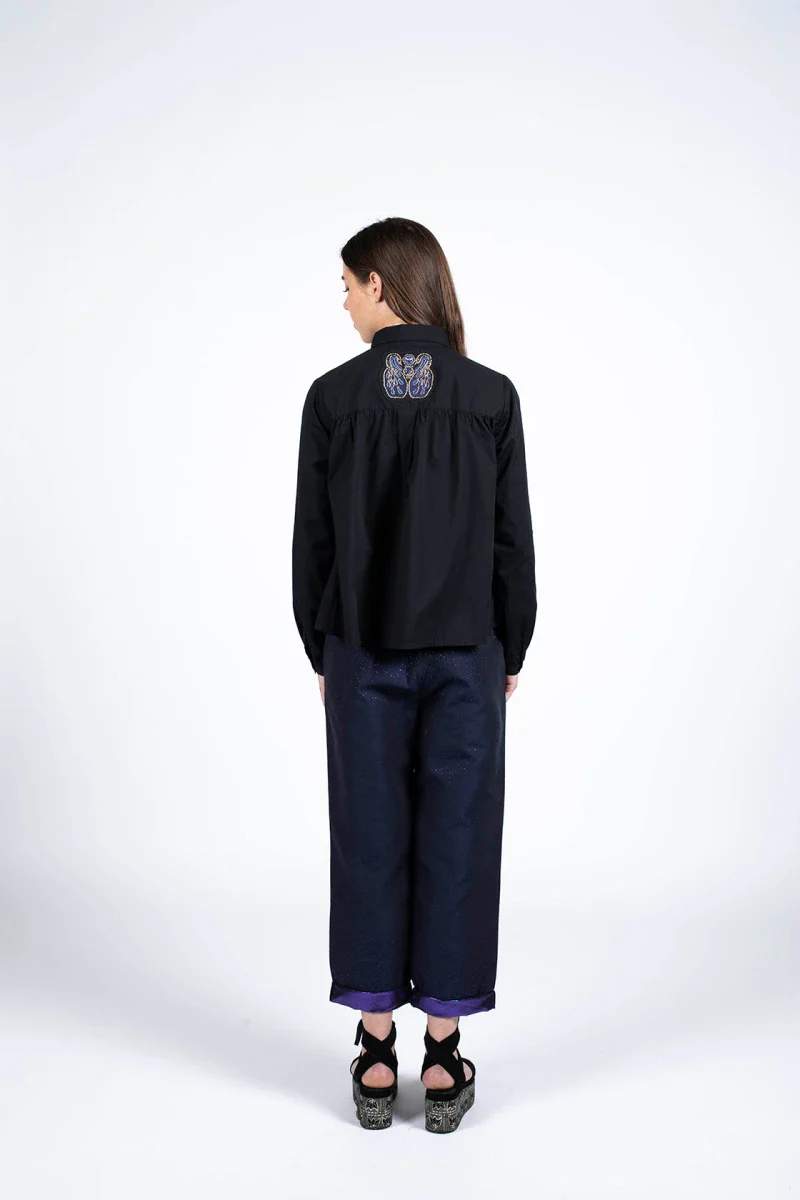 Chemise noir en coton bio certifiée GOTS - Image 6