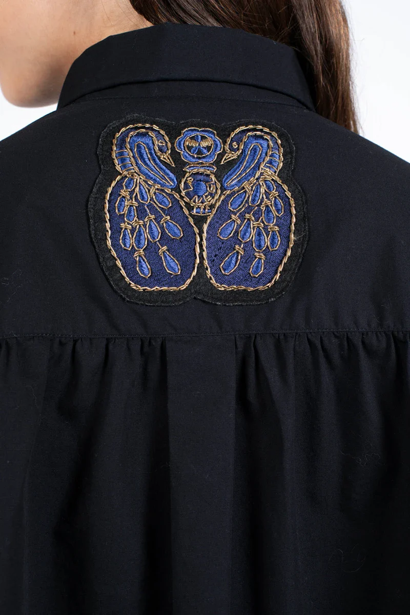 Chemise noir en coton bio certifiée GOTS - Image 7