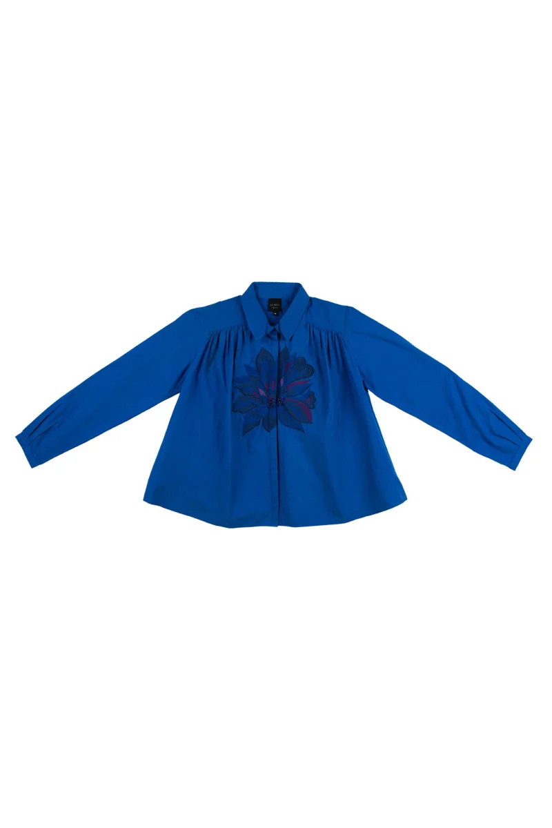 Chemise bleu Indigo en coton bio - Image 10