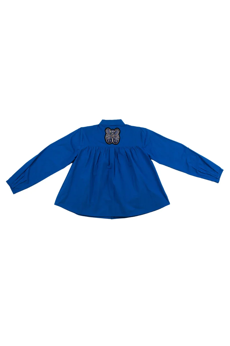 Chemise bleu Indigo en coton bio - Image 11
