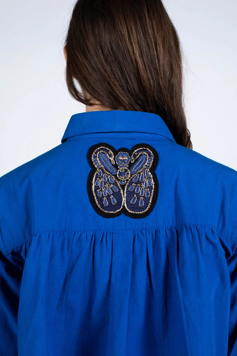 Chemise bleu Indigo en coton bio - Image 6