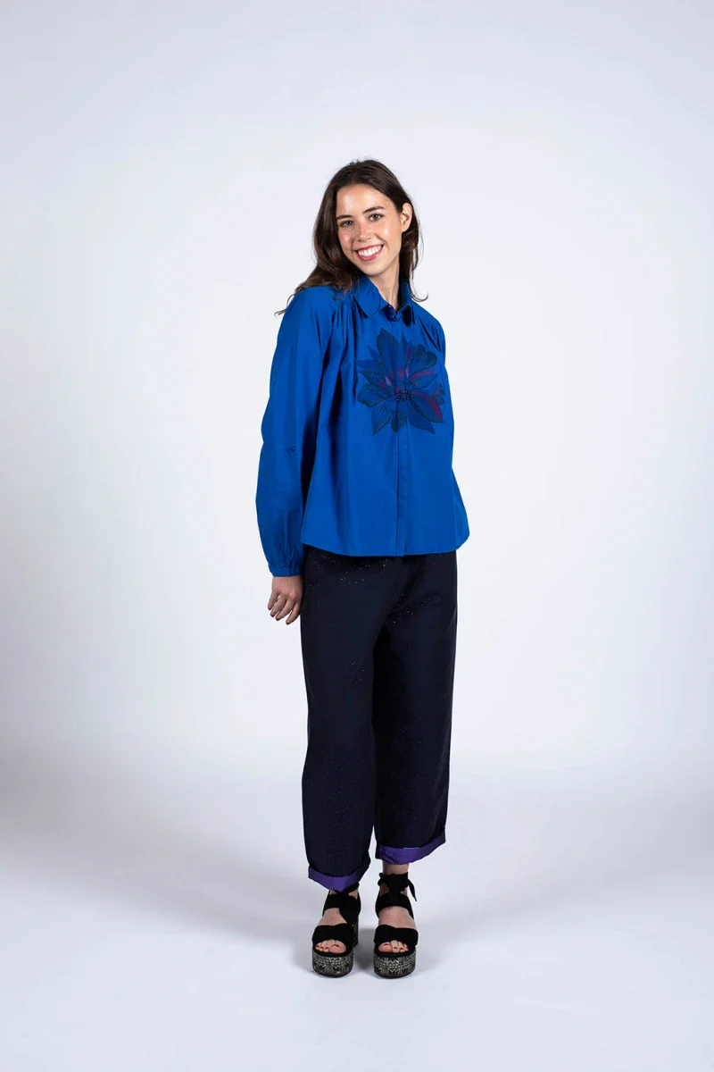 Chemise bleu Indigo en coton bio - Image 7
