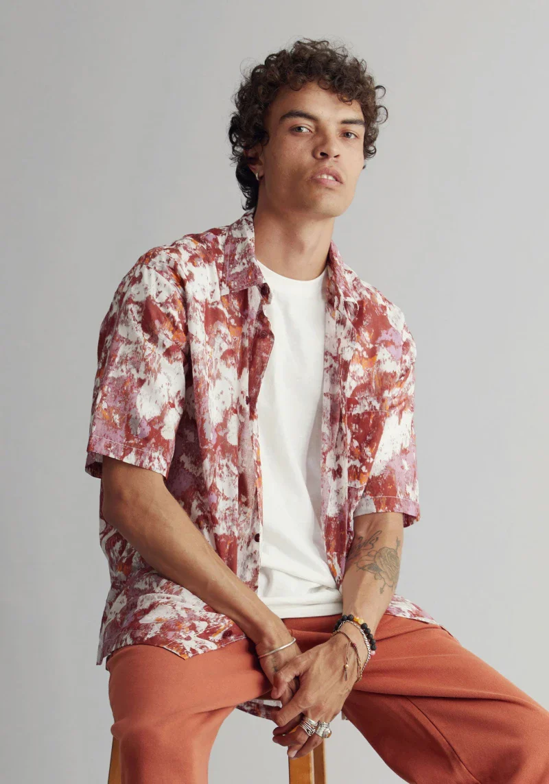 Chemise pour homme en coton bio - Poppy Red - Image 2
