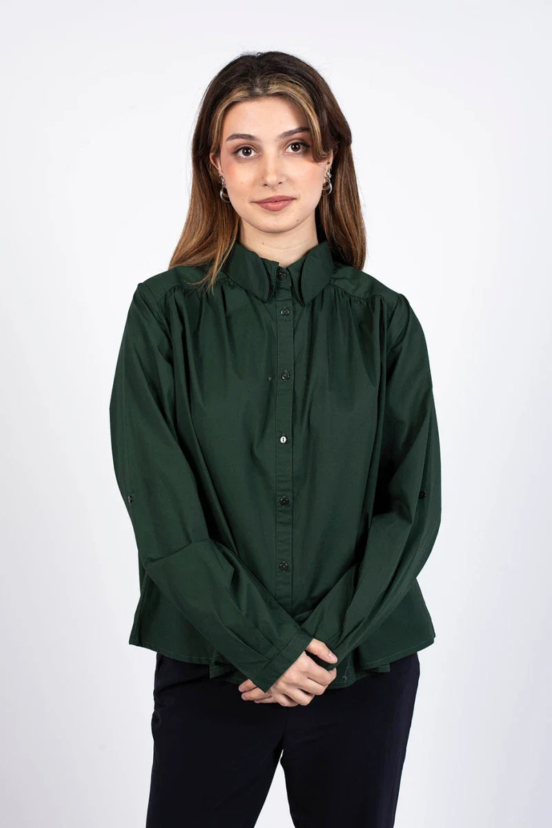 Chemise verte en coton bio certifié - Fiby - Image 3