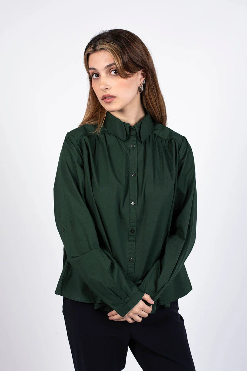 Chemise verte en coton bio certifié - Fiby - Image 4