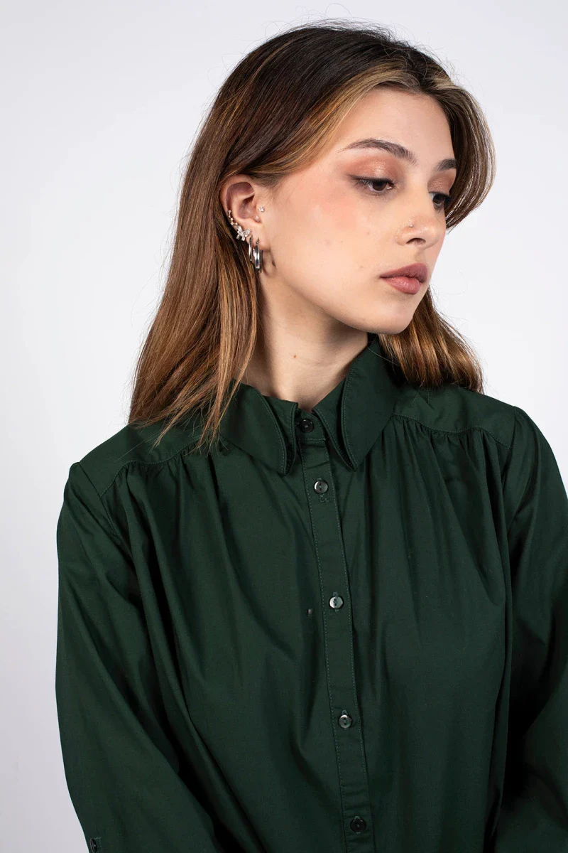 Chemise verte en coton bio certifié - Fiby - Image 5