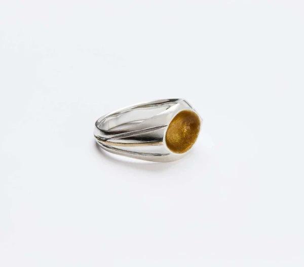 Chevalière en argent avec émail bronze - Mirage - Image 7