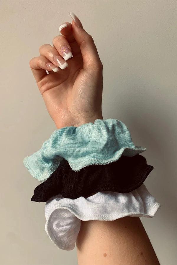 Chouchou noir, blanc ou bleu en lin bio - Image 3