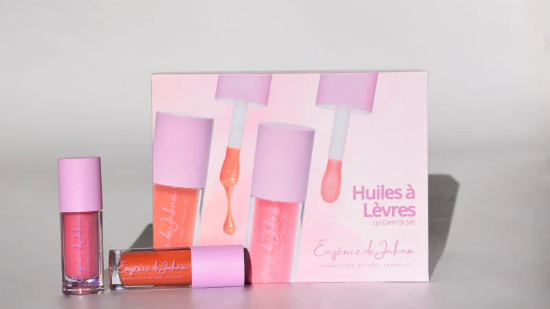Coffret huiles à lèvres véganes et bio - Teinte abricot & rosée - Image 2