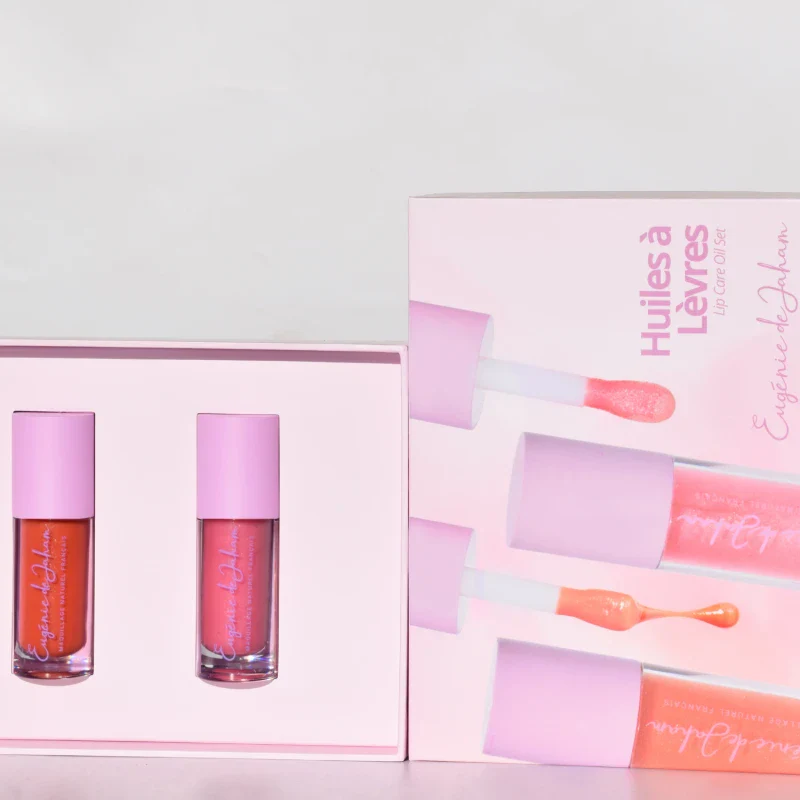 Coffret huiles à lèvres véganes et bio - Teinte abricot & rosée - Image 3