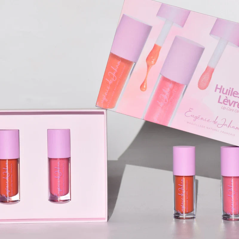 Coffret huiles à lèvres véganes et bio - Teinte abricot & rosée - Image 5