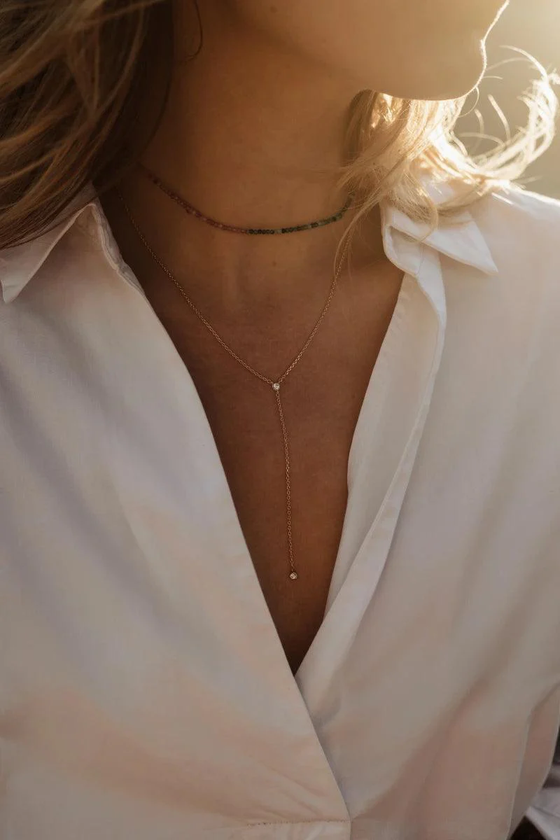 Collier cravate doré - Drop - Image 2