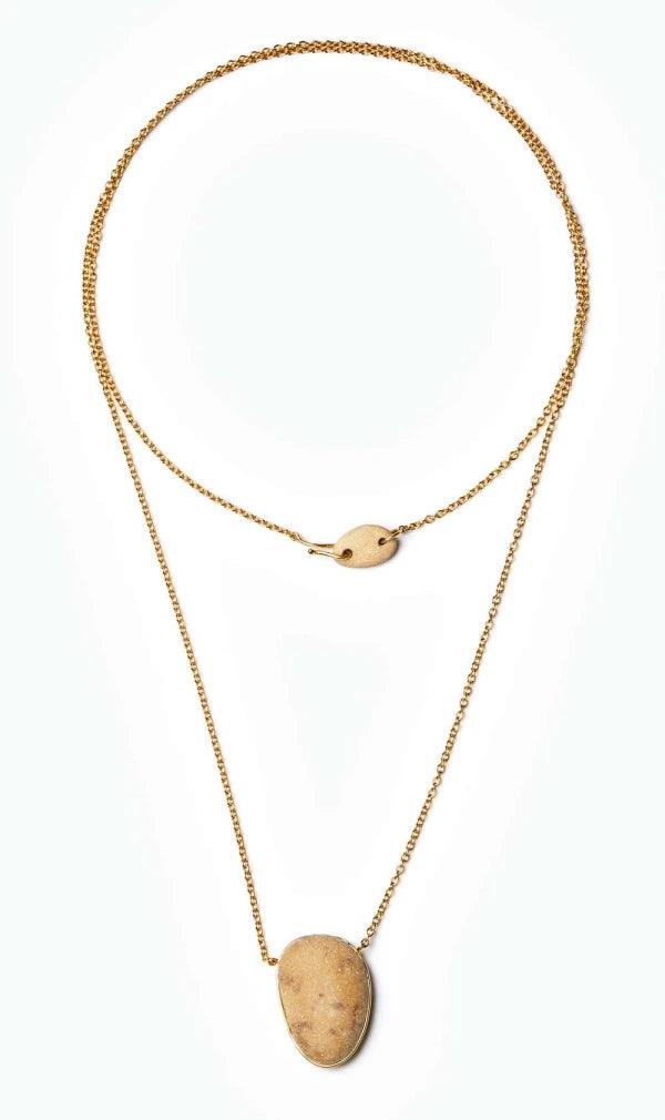 Collier doré avec galet jaune - Double Trouble - Image 3
