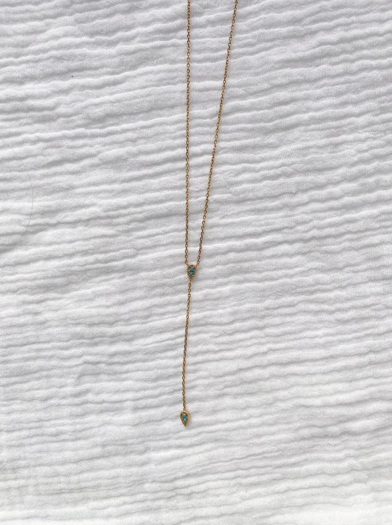 Collier doré cravate blue - Spike - Image 2