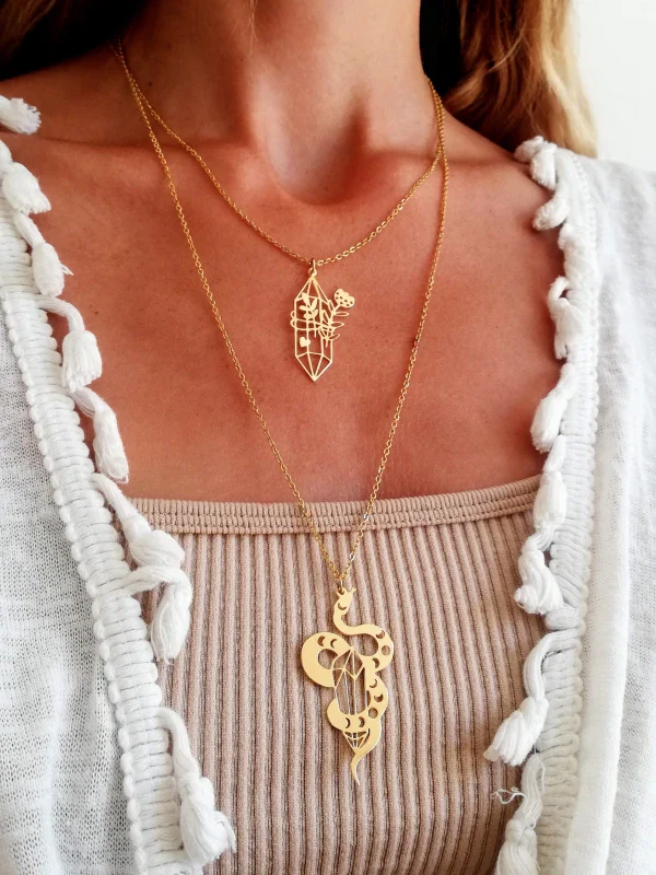 Collier doré cristal fleur - Joie & Gratitude - Image 3