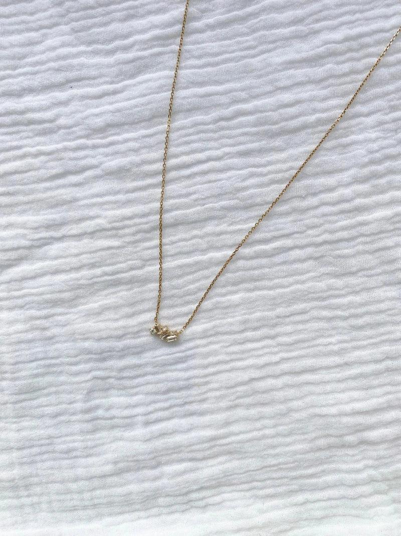 Collier doré en zircons blanc - Esmée