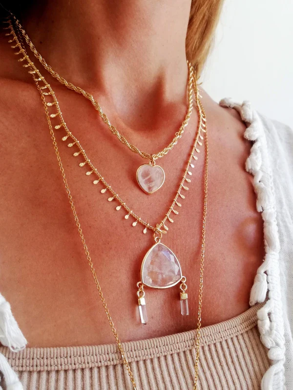 Collier doré pierre cristal de roche - Sérénité - Image 2