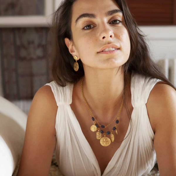 Collier double chaine Harmony avec pendentifs et perles - Image 6