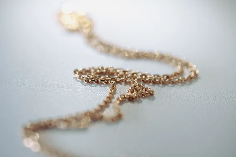 Collier en chaîne rectangle fait main - Image 3
