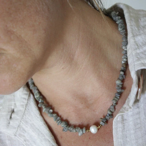 Collier en pierre et perle naturelle - Callie - Image 2
