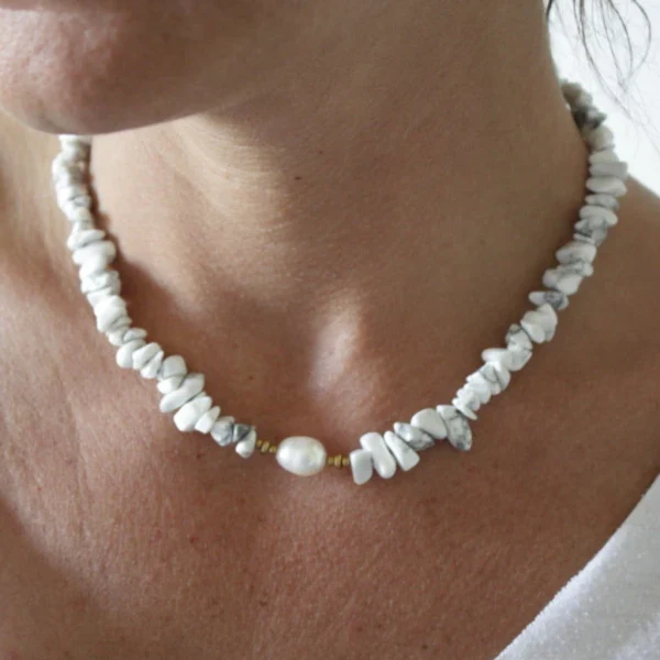 Collier en pierre et perle naturelle - Callie - Image 3