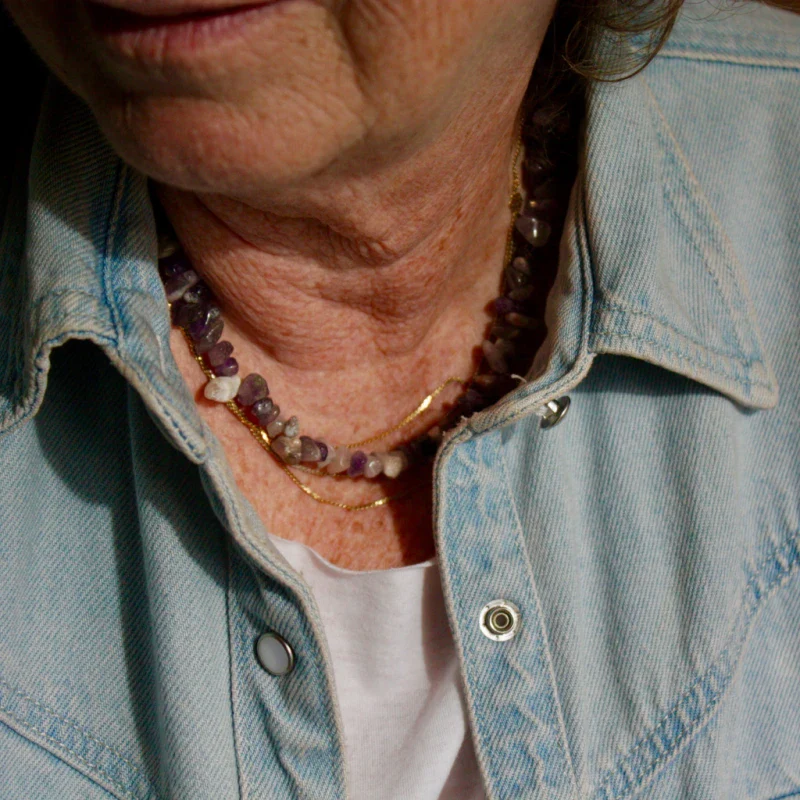 Collier en pierres naturelles et laiton - Image 5