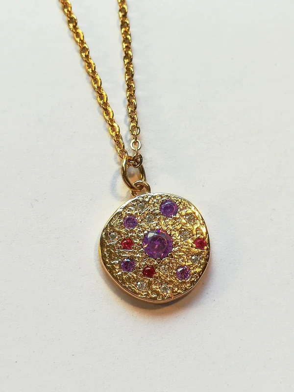 Collier étoiles Cosmos en or et pierres de zircon - Image 3