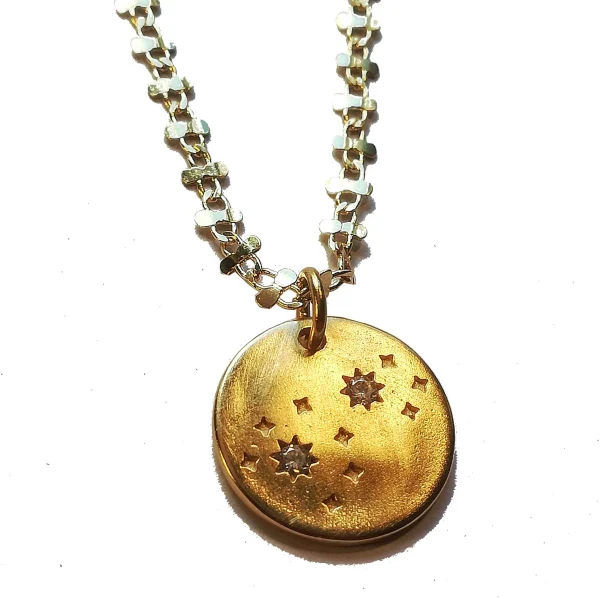 Collier étoiles dans l'univers - or & zircons