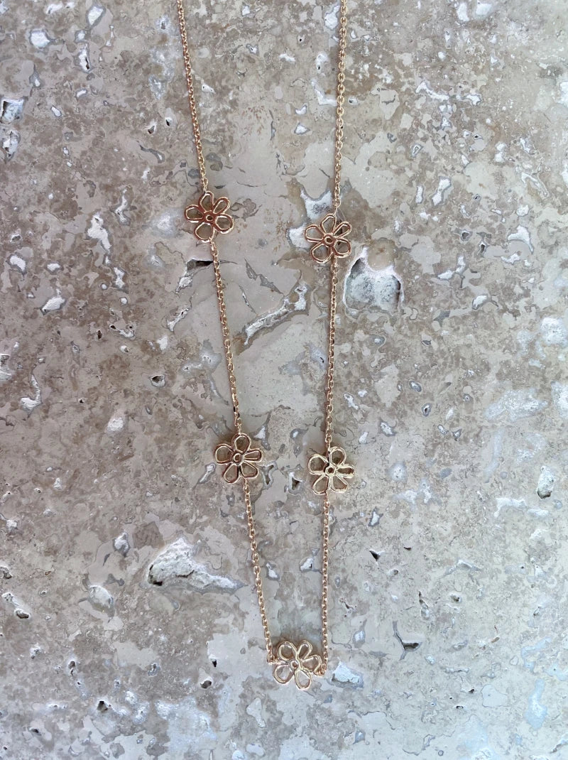 Collier Fait Main en Laiton Plaqué Or - Marguerite - Image 2