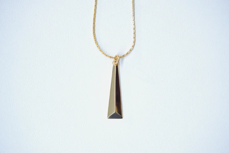Collier en acier inoxydable fait main avec pendentif losange - Image 2