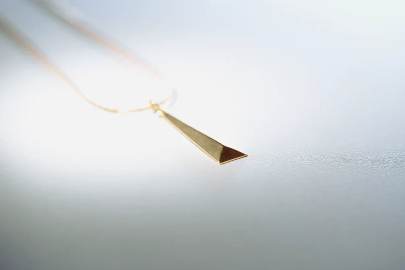 Collier en acier inoxydable fait main avec pendentif losange - Image 4