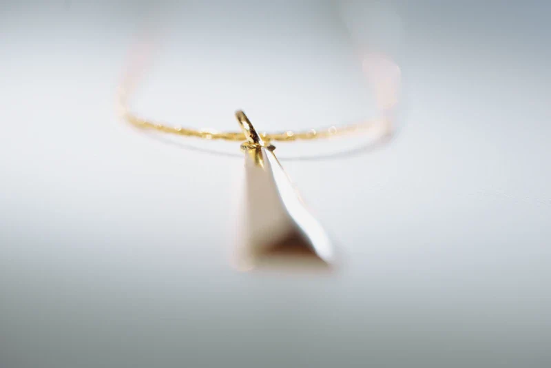 Collier en acier inoxydable fait main avec pendentif losange - Image 5