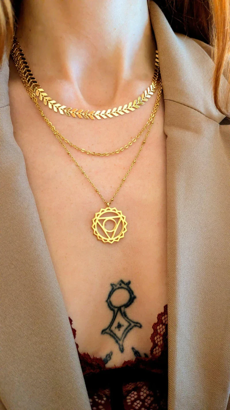 Collier médaille multi rang - Or - Image 11