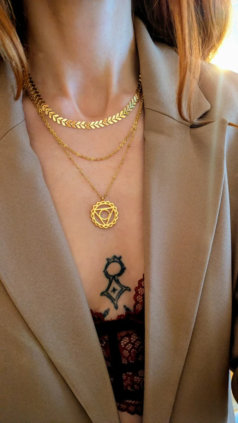 Collier médaille multi rang - Or - Image 13