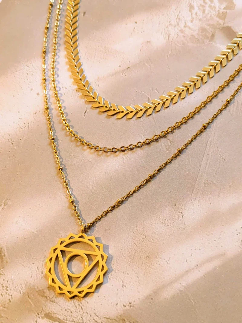 Collier médaille multi rang - Or - Image 14