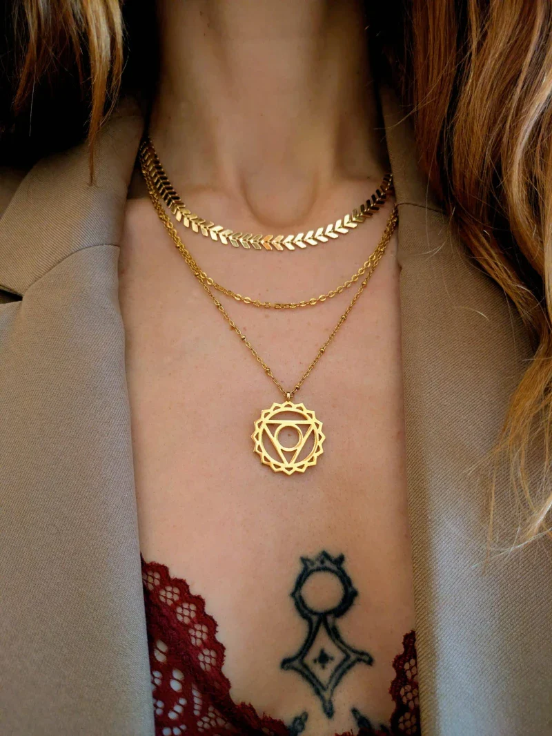 Collier médaille multi rang - Or - Image 15