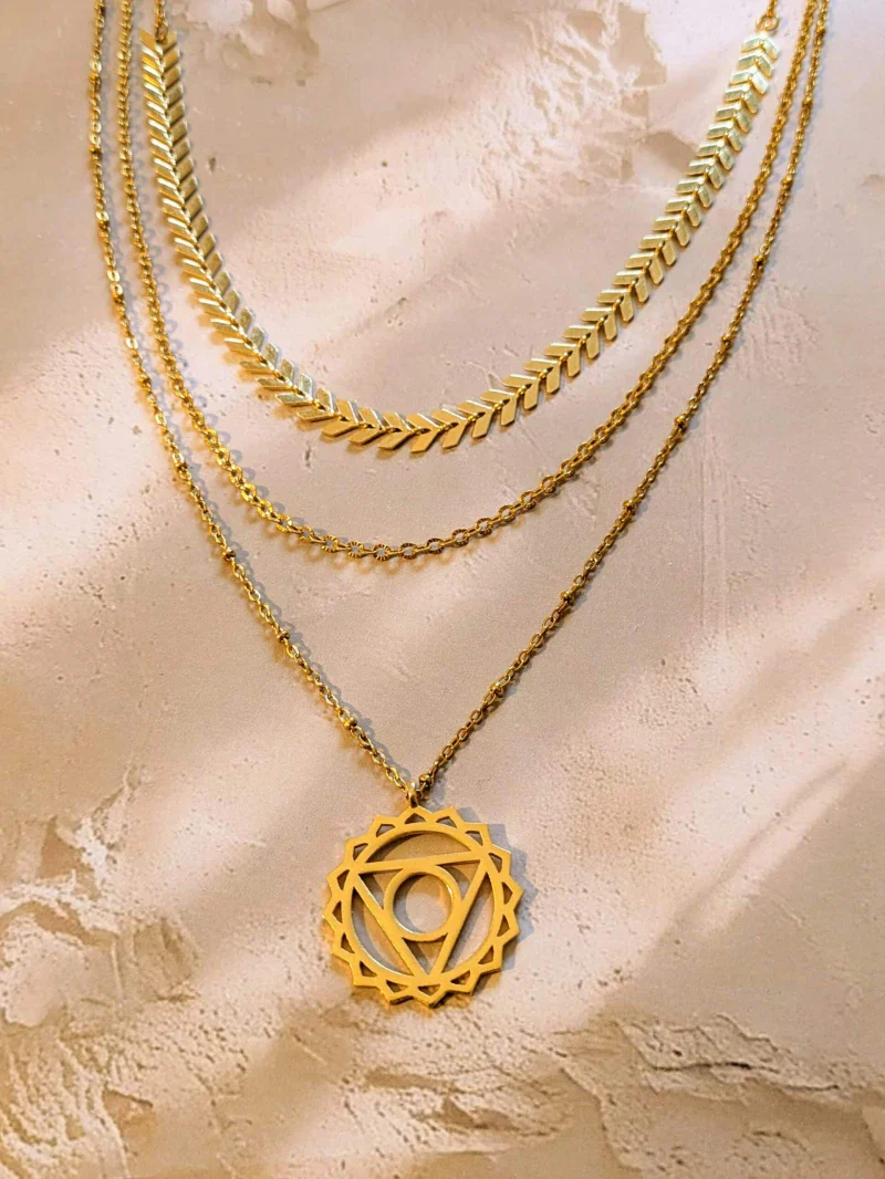 Collier médaille multi rang - Or - Image 8