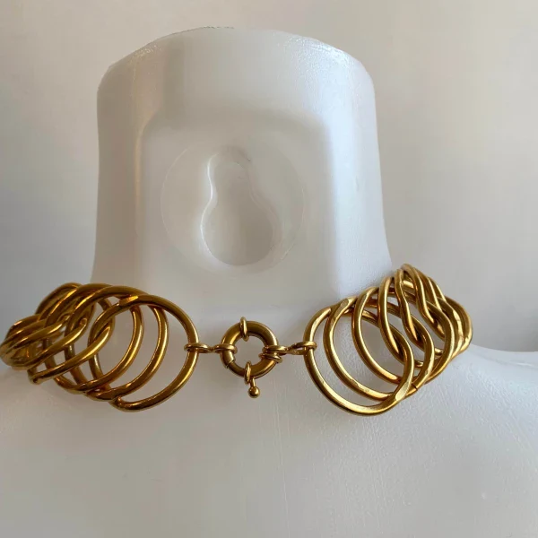 Collier ras de cou fait main doré I Noce de Cana épais - Image 4