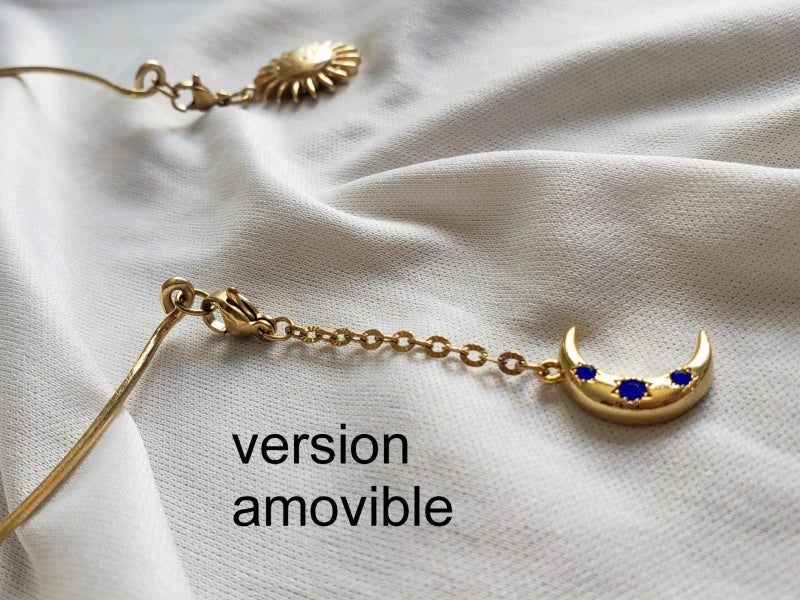 Collier rigide femme - Soleil lune - Image 13