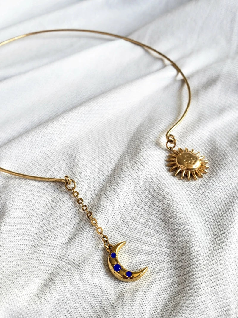Collier rigide femme - Soleil lune - Image 5
