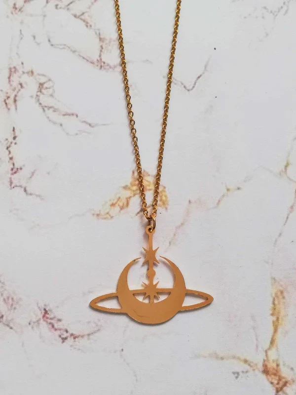 Collier Saturne doré - J'accepte - Image 3