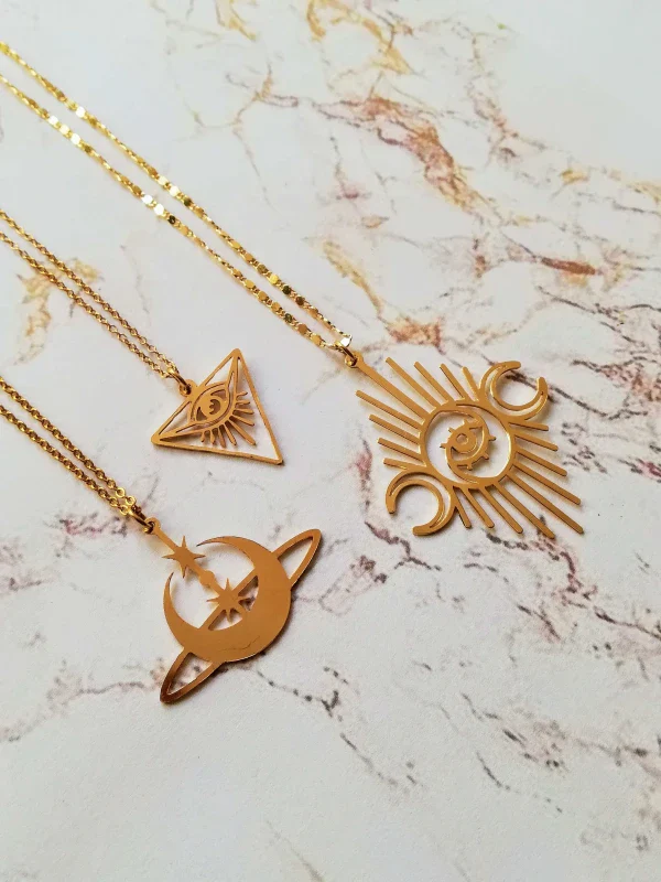 Collier Saturne doré - J'accepte - Image 5