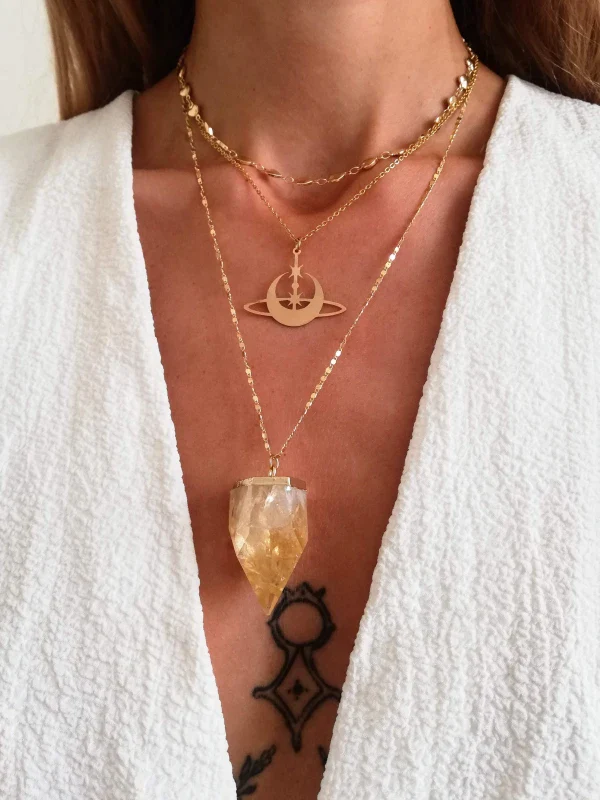 Collier Saturne doré - J'accepte - Image 6