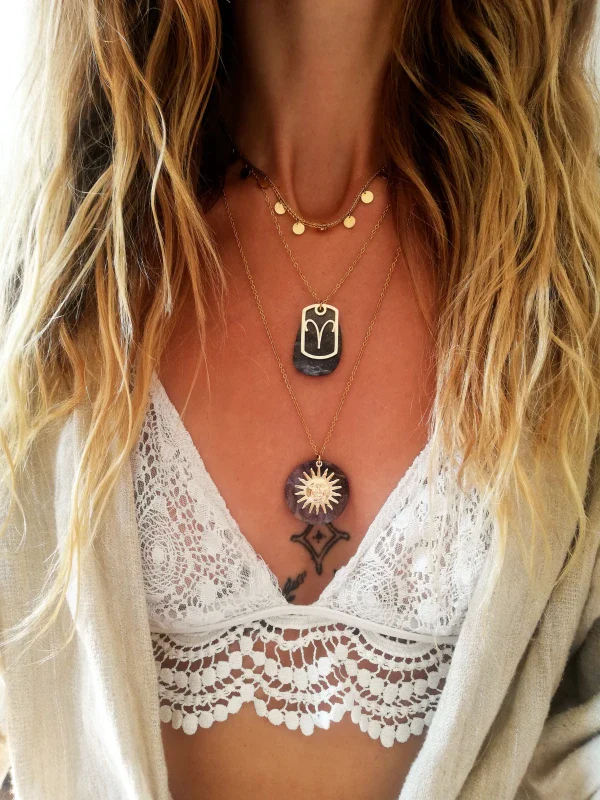 Collier soleil long fond galaxie - Le visage du Cosmos - Image 2
